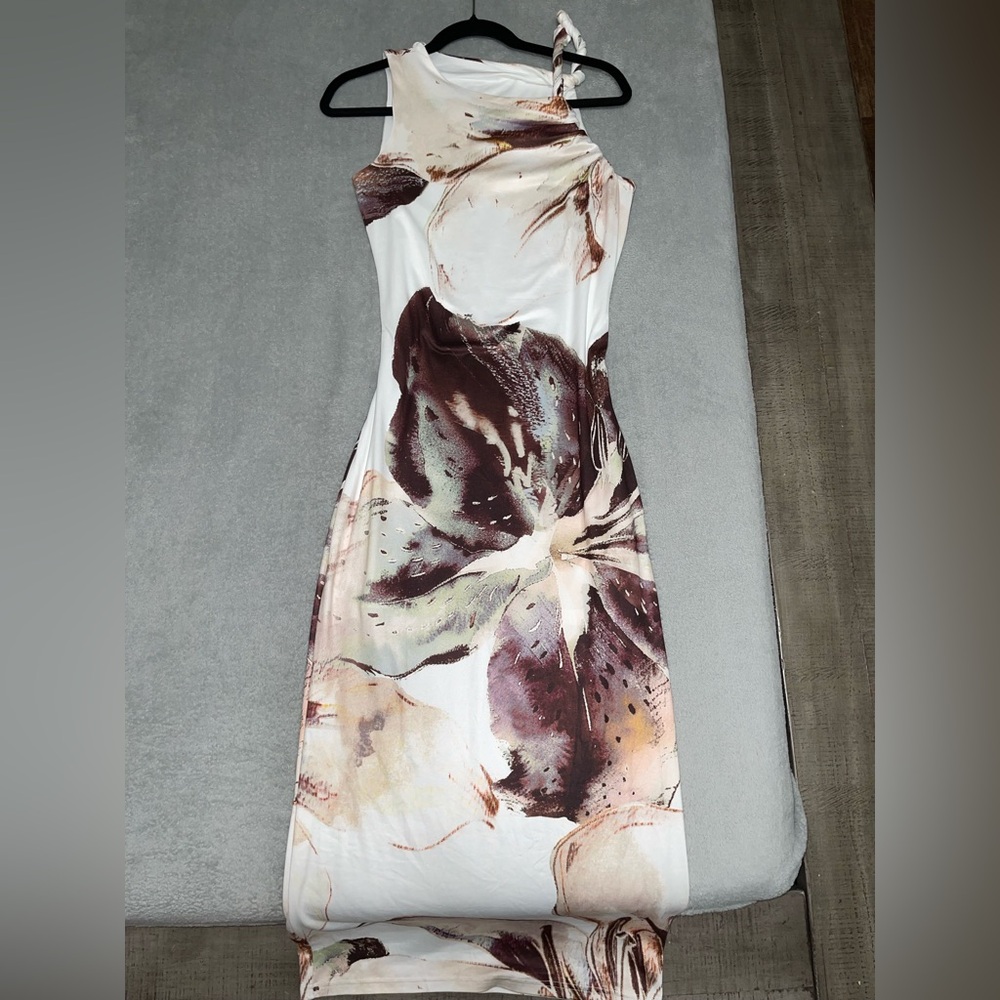 GORGLITTER Floral Dress Bodycon Maxi Dress